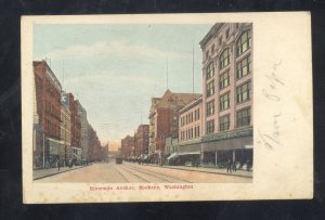 SPOKANE WASHINGTON DOWNTOWN STREET SCENE 1906 VINTAGE POSTCARD