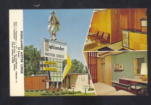 SOUTH BEND INDIANA HIGHLANDER MOTOR LODGE MOTEL INTERIOR ADVERTISING POSTCARD