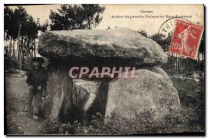 Old Postcard Dolmen Menhir Carnac Rear of the first dolmen of Mane Kerioned C...