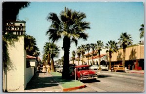 Palm Springs California 1950s Postcard Palm Canyon Drive From GatesDesert Inn