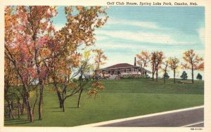 Vintage Postcard Golf Club House Spring Lake Park Omaha Nebraska NB Eric Nelson