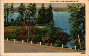 Scenic View, Greetings From Heathsville VA c1948 Vintage Postcard S51