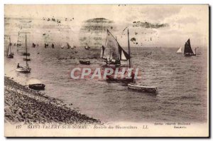 Old Fishing Boat Postcard Saint Valery sur Somme Rentree of sauterelliers