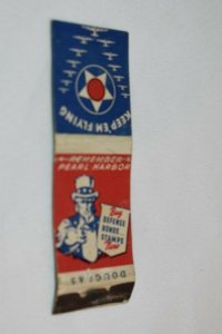 Remember Pearl Harbor Keep 'Em Flying Buy Bonds 20 Strike Matchbook Cover