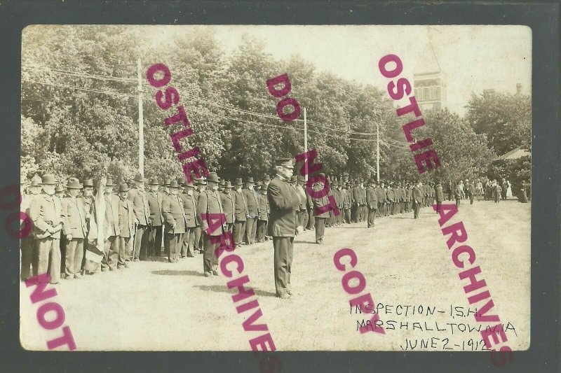 Marshalltown IOWA RPPC 1912 G.A.R. PARADE State Home VETERAN SOLDIERS Civil War