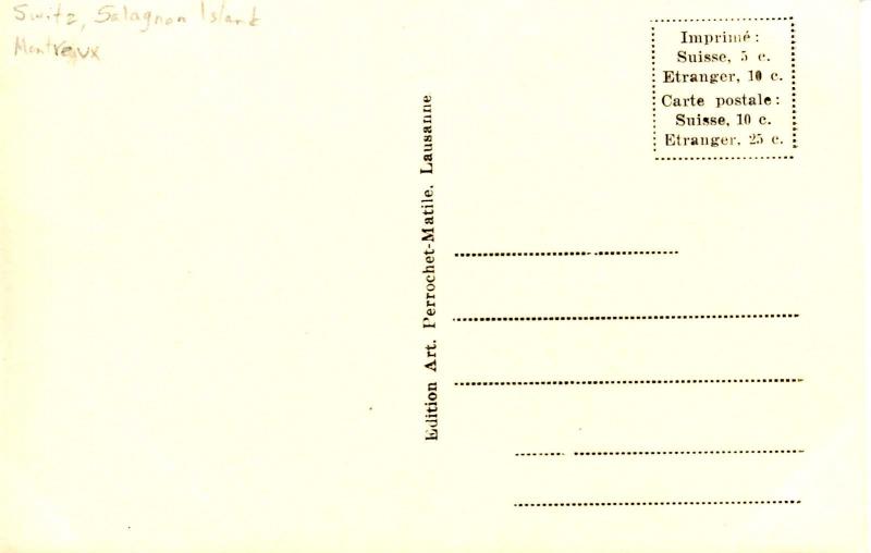 Switzerland - Montreux, Salagnon Island  *RPPC