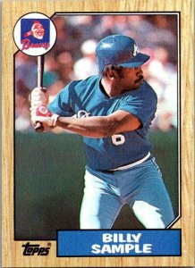 1987 Topps Baseball Card Billy Sample Atlanta Braves sk3111