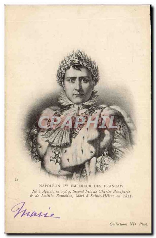 Old Postcard Napoleon 1st Emperor of the French