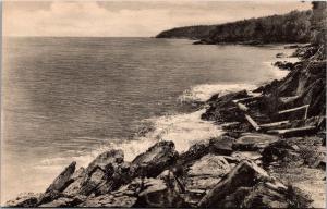 Surf from State Park, Camden Maine Vintage Postcard I11