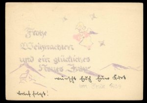 3rd Reich Germany 1939 Weihnacht Christmas Card FELDPOST Cover USED 100510