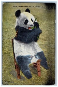 1950 Panda Forest Park Zoo St. Louis Missouri MO Posted Vintage Postcard