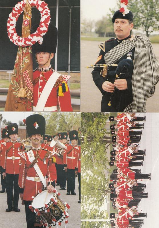 1st Batallion of Fusiliers Military Parade 4x Drummers Pipers Uniform Postcard s