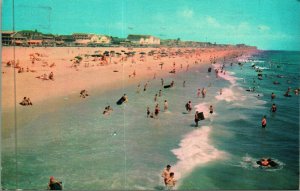 Looking North From Pier Ocean City MD Maryland 1952  Chrome Postcard B6