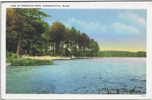 US  used. Pemaquid Pond, Damariscotta,  Maine  Stamp #899. Mailed 1941.  Old.