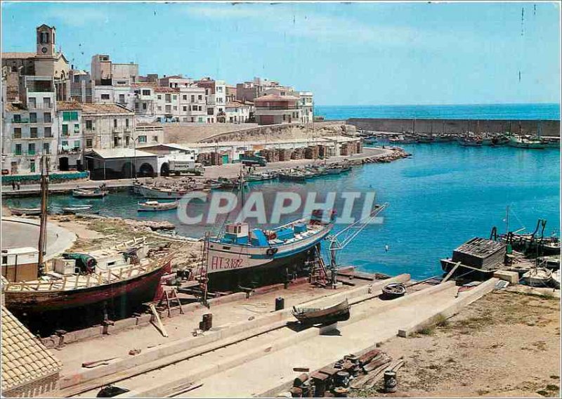 Modern Postcard Costa Dorada Tarragona Ameilla de Mar harbor Boats