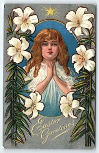 c1910 EASTER ANGEL RARE ART MANUFACTURING CO SALESMAN SAMPLE POSTCARD P3289