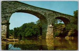 Fayetteville Tennessee 1950s Postcard Old Stone Bridge