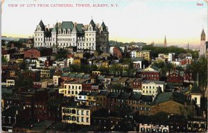 View Of City From Cathedral Tower Albany New York Vintage Postcard C115