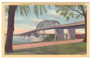 Peace Bridge Buffalo, New York Vintage 1961 Linen Postcard