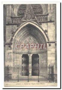 Agen Old Postcard Portal & # 39eglise Saint Hilaire