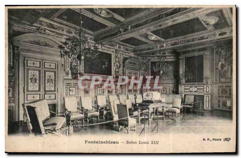 Old Postcard Fontainebleau Salon Louis XIII