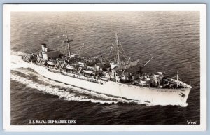 1940's RPPC US NAVAL SHIP MARINE LYNX VINTAGE REAL PHOTO POSTCARD