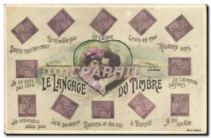 Old Postcard The language of the Sower stamps