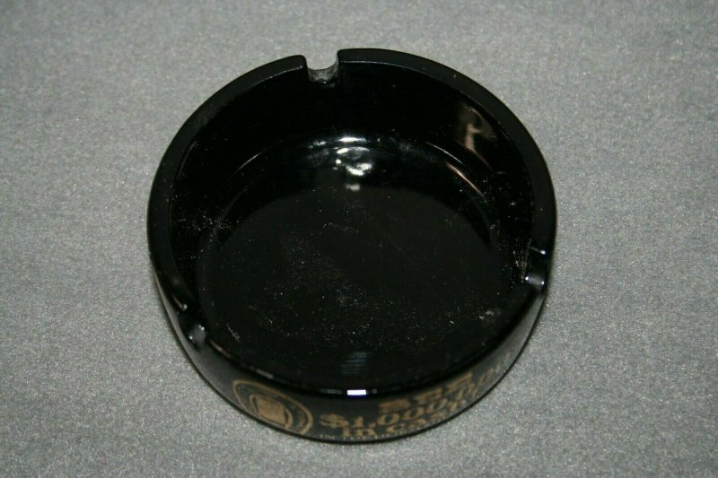 Vintage Black LAS VEGAS BINION’S HORSESHOE HOTEL & CASINO ROOM ASHTRAY