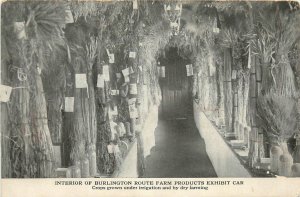 Postcard C-1910 Burlington Railroad Route Exhibit Car Interior TP24-746