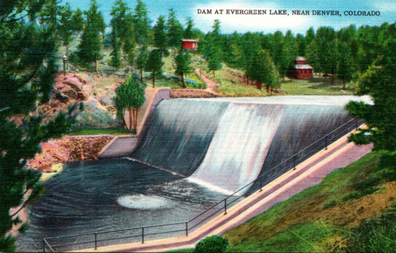 Colorado Dam At Evergreen Lake Near Denver