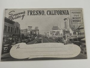 Souvenir Postcard Folder Photos Fresno California 14 Views B & W