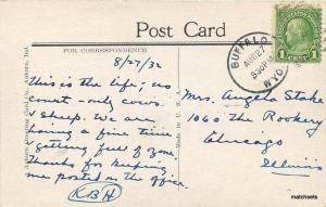 1932 BUFFALO WYOMING Old Occidental rural life Auburn postcard 12477