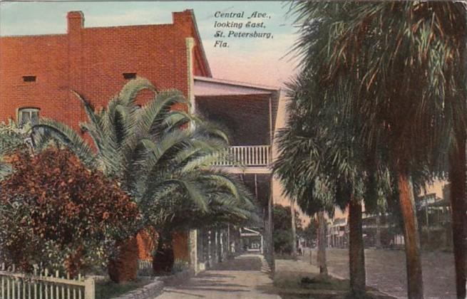 Florida St Petersburg Central Avenue Looking East 1910 Curteich