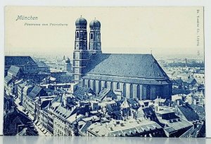 Muchen Panorama vom Petersthurm, Church of St. Peters Postcard J13