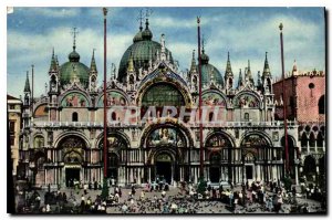Old Postcard Venezia Square and Church of St. Mark