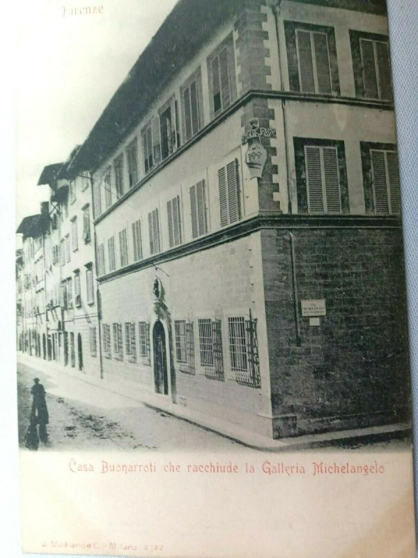 Vintage Postcard Casa Buenarreli che Racchiude la Galleria Michelangelo Firenze 