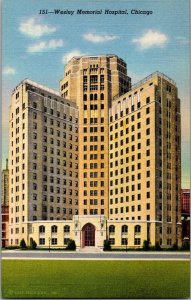 Vintage Postcard- Wesley Memorial Hospital- Chicago, Illinois- KG14