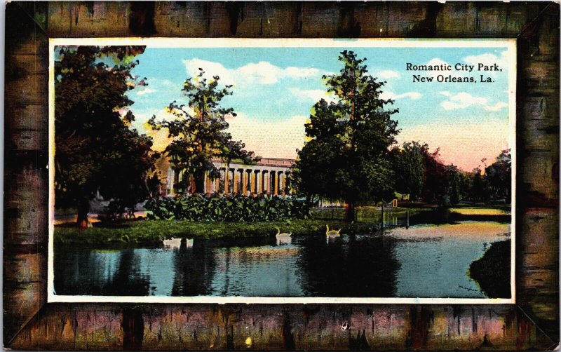 Romantic City Park New Orleans Louisiana Vintage Postcard C039