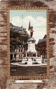 MONTREAL CANADA MAISONNEUVE MONUMENT GILT FRAMED POSTCARD 1910