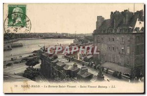 Old Postcard Saint Malo Saint Vincent Saint Vincent Battery Battery