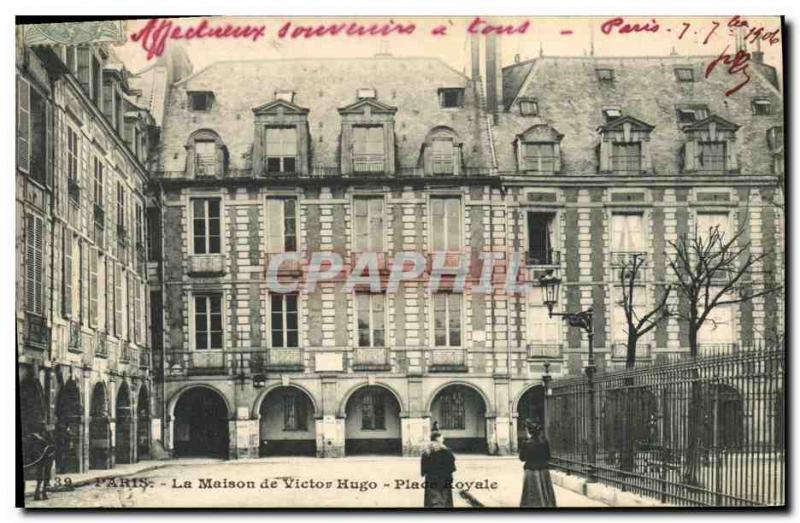 Old Postcard Victor Hugo House Place Royale Paris