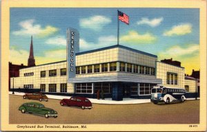 Maryland Baltimore Greyhound Bus Terminal 1948 Curteich