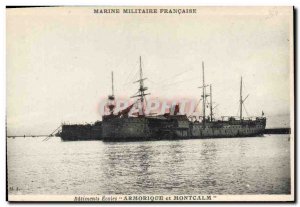 Postcard Old War Ship Building Schools Armorica and Montcalm