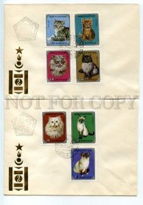 492572 MONGOLIA 1979 cats kittens Old SET FDC Covers