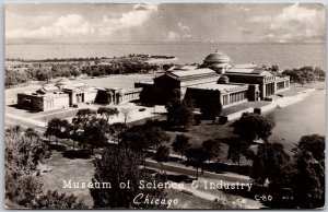 Museum Of Science & Industry Chicago Illinois Building Real Photo RPPC Postcard