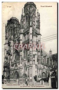 Old Postcard Toul Illustrates the Cathedral view Perspective