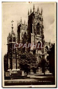 Old Postcard York Minster And South African War Memorial
