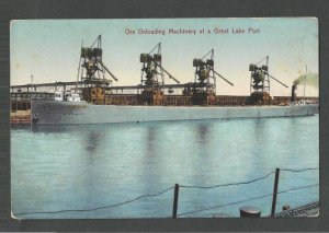 Ca 1913 Post Card Great Lake Port Or Unloading Machinery