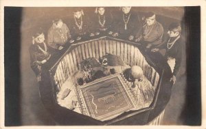 Native American Indians Altar Ceremony Scene Real Photo Vintage Postcard AA5547