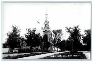 c1950's Congregational Church Bell Tower Calais Maine ME RPPC Photo Postcard